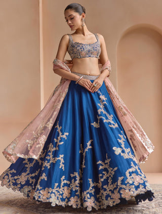 Lehenga Set for Indian Wedding - Blue Off The Record Embroidered Lehenga Set by Osaa by Adarsh at Mrs. G

