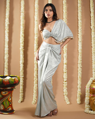 Powder blue avyanna kaudi drape set