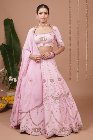 Lehenga set for Indian Wedding – Baby Pink Heavy by AHI Clothing
