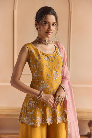 Sharara Set for Indian Wedding - Yellow Off The Record Sharara Set by Osaa by Adarsh at Mrs. G

