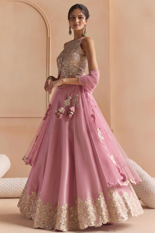 Lehenga Set for Indian Wedding - Pink Off The Record Lehenga Set by Osaa by 
