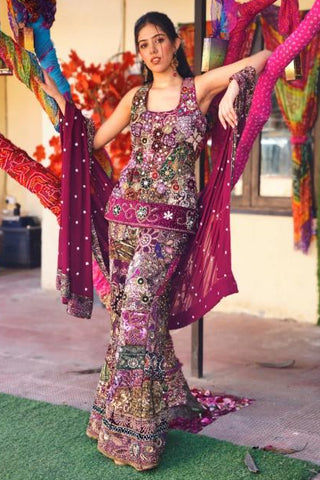 Sharara Set Festive Wear - Multicolor Khwaab Sharara Set by Banjara Trail