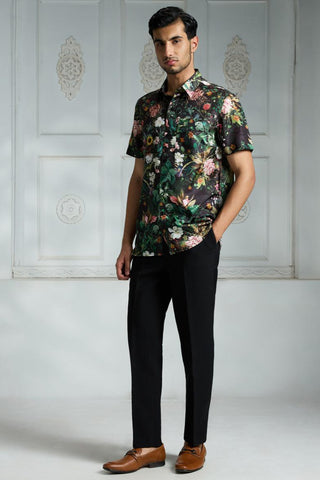 Black signature printed shirt