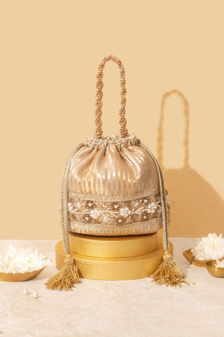 Gold taj bucket bag