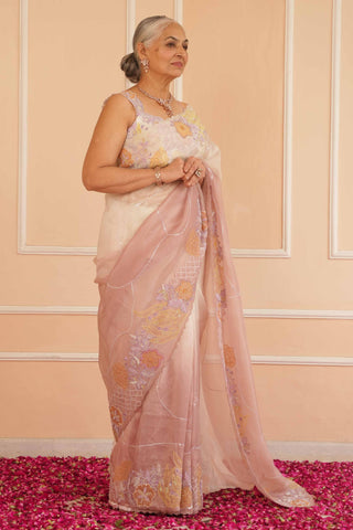 Ivory dil se mira ombré saree