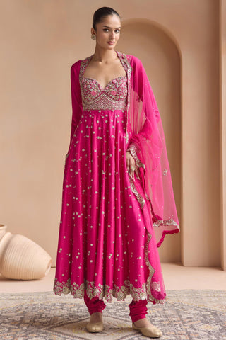 Anarkali Set for Indian Wedding - Pink Off The Record Embroidered Anarkali Set by Osaa by Adarsh at Mrs. G

