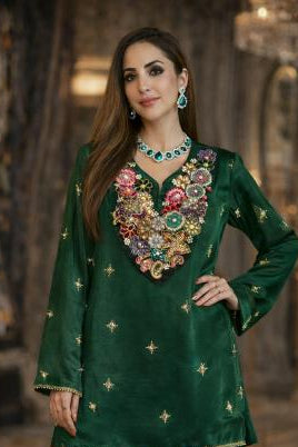 Sharara Set Festive Wear - Green Gulzaar Embellished Sharara Set by Banjara Trail