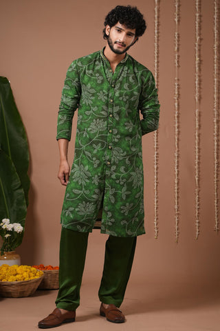 Kurta salwar set for Indian Wedding – Green Bandhani by AHI Clothing