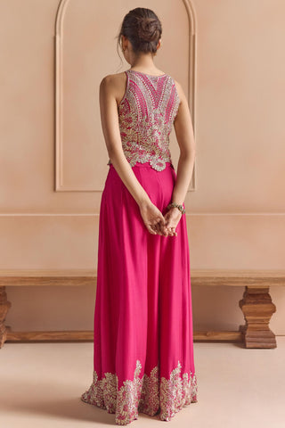 Garara Top Set for Indian Wedding - Pink Off The Record Embroidered Top Set by Osaa by Adarsh at Mrs. G

