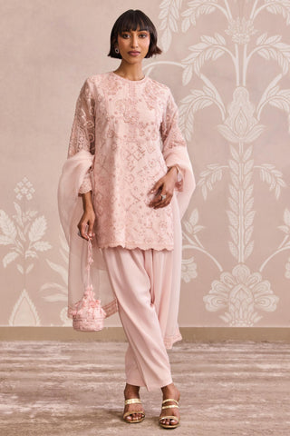 Pink organza nooreh ever after kurta set