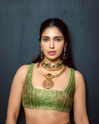 Green reshm angoori lehenga set