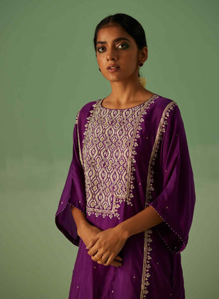 Purple yoke kaftan, inner and trouser