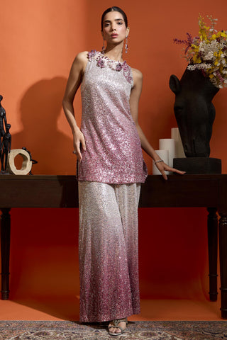 Drape Gown Co-ord for Special Occasions – Pink Wedding Guest  by Babita Malkani