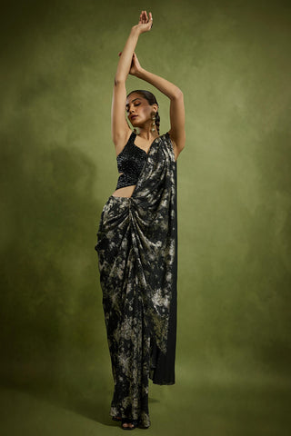 Drape Saree for Cocktail/Sangeet – Black Cocktail by Babita Malkani