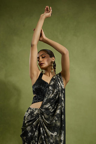 Drape Saree for Cocktail/Sangeet – Black Cocktail by Babita Malkani