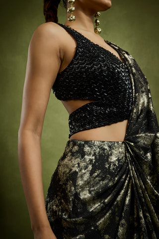 Drape Saree for Cocktail/Sangeet – Black Cocktail by Babita Malkani