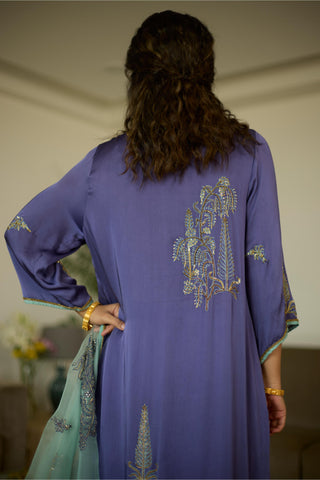 Purple chhaaya hand embroidered kurta set
