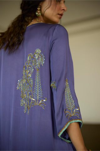 Purple chhaaya hand embroidered kurta set