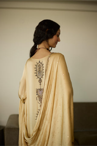 Beige saanjh hand embroidered kurta set