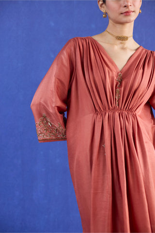Orange mani kaftan suit