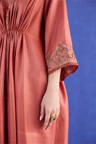 Orange mani kaftan suit