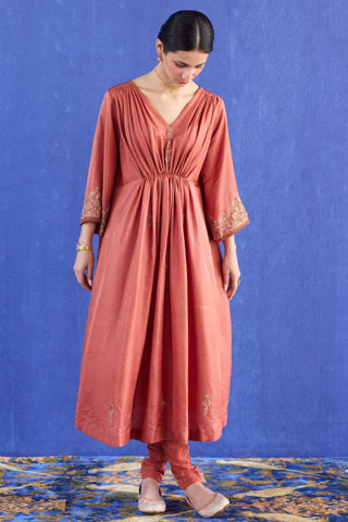 Orange mani kaftan suit