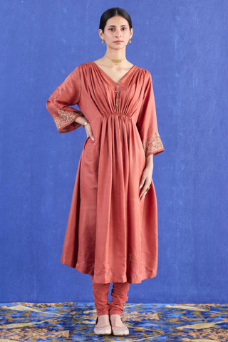 Orange mani kaftan suit