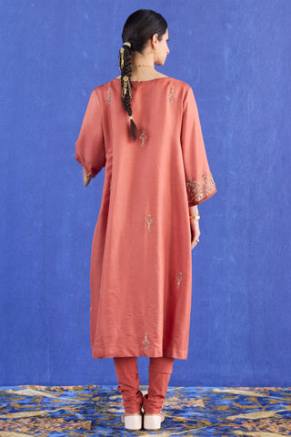 Orange mani kaftan suit
