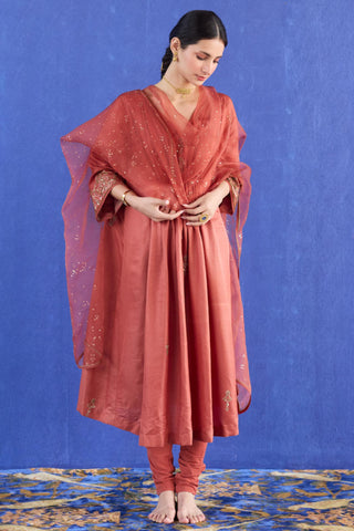 Orange mani kaftan suit