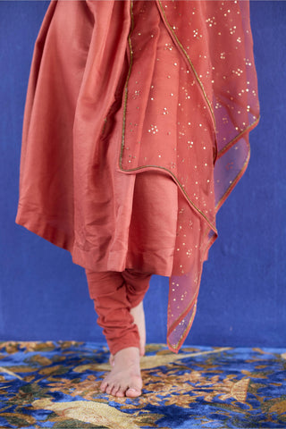 Orange mani kaftan suit
