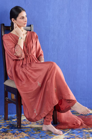 Orange mani kaftan suit