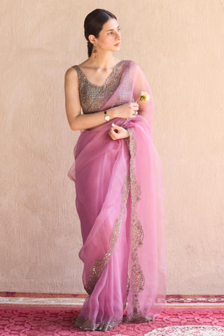 Purple nidhi saree