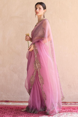 Purple nidhi saree