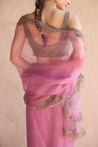 Purple nidhi saree