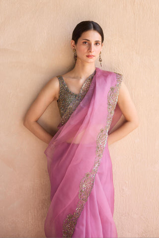 Purple nidhi saree