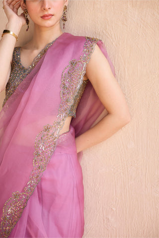 Purple nidhi saree