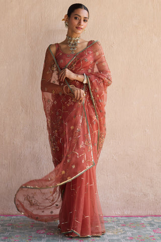 Orange patiala saree