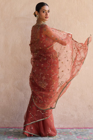 Orange patiala saree