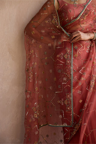 Orange patiala saree