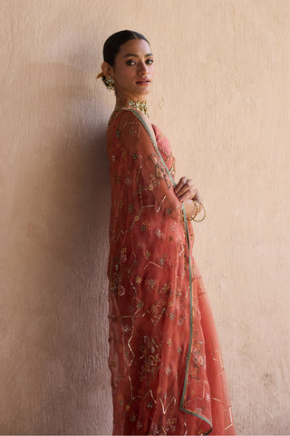 Orange patiala saree