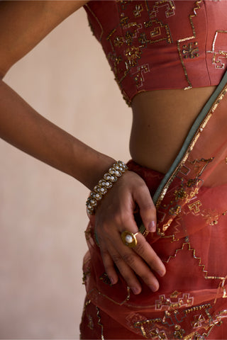Orange patiala saree