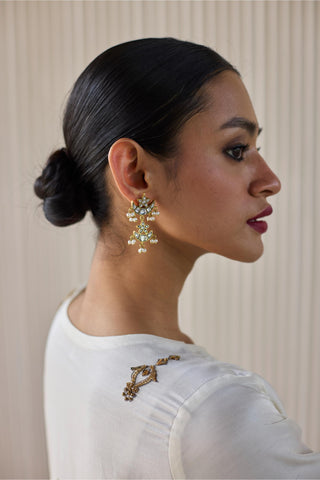 White mani kaftan suit