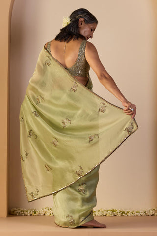 Saree for Indian Weddings – Green Rehmat Iqra by Sarang Kaur