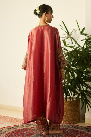 Kaftan Set for Contemporary Wear – Red Rubaab by Sarang Kaur