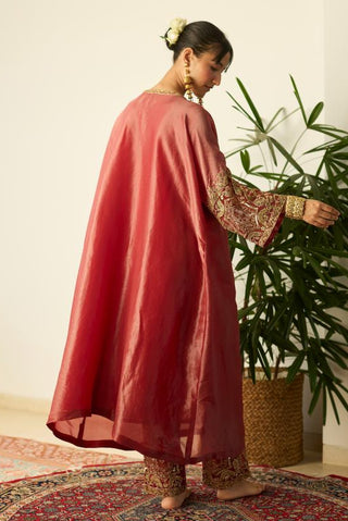 Kaftan Set for Contemporary Wear – Red Rubaab by Sarang Kaur