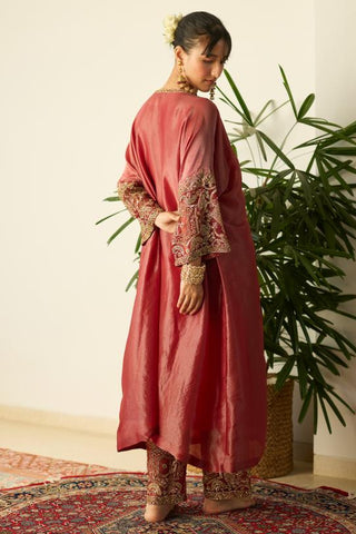 Kaftan Set for Contemporary Wear – Red Rubaab by Sarang Kaur