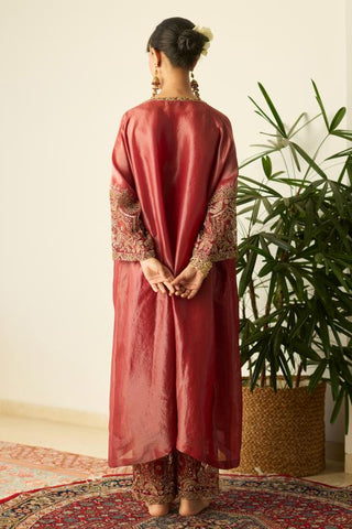 Kaftan Set for Contemporary Wear – Red Rubaab by Sarang Kaur