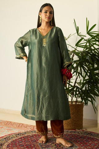 Anarkali Suit for Indian Wedding â€“ Green Samridhi by Sarang Kaur
