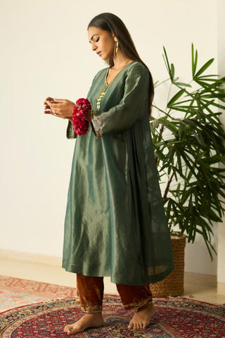 Anarkali Suit for Indian Wedding â€“ Green Samridhi by Sarang Kaur