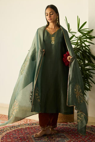 Anarkali Suit for Indian Wedding â€“ Green Samridhi by Sarang Kaur